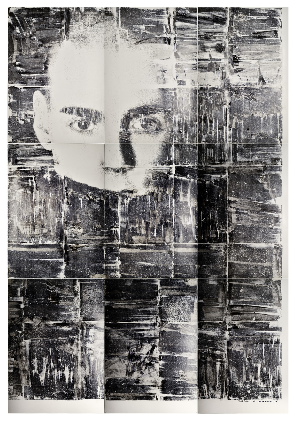 MUTED BELIEFS, carbon transfer on cardboard, 210x300cm
