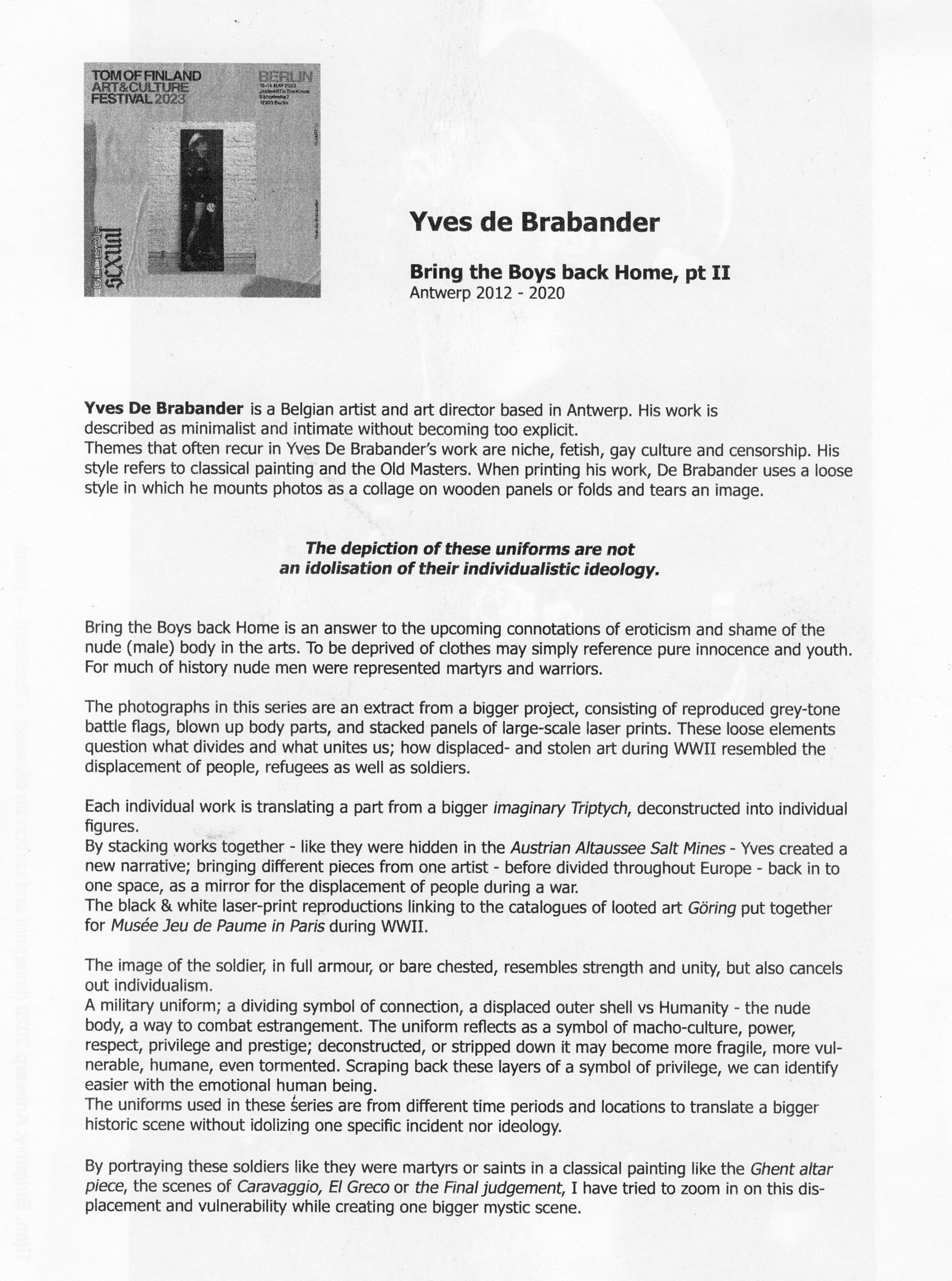 ARTIST STATEMENT
