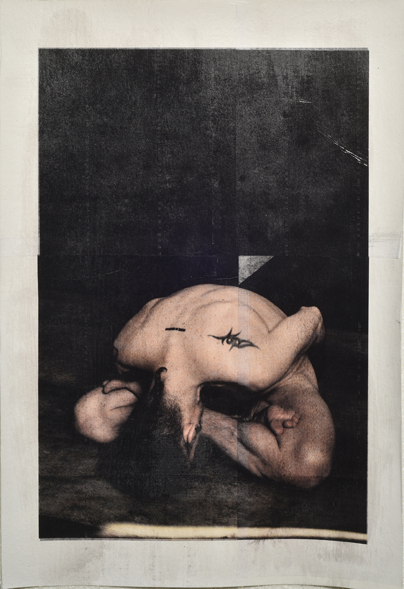 ethos pathos 1, doubled inkjet, laserprint, pigment and varnish on Hahnemuhle Bamboo, 33 x 48 cm