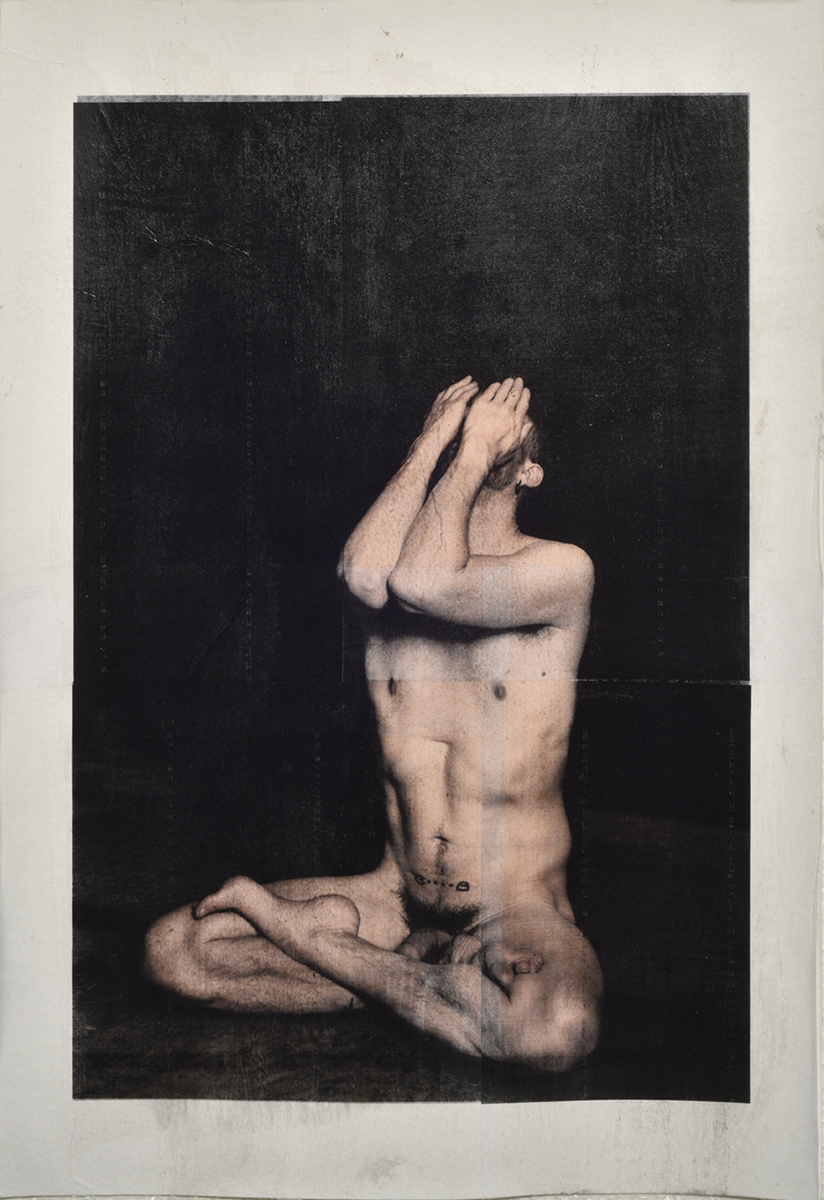 ethos pathos 2, doubled inkjet, laserprint, pigment and varnish on Hahnemuhle Bamboo, 33 x 48 cm
