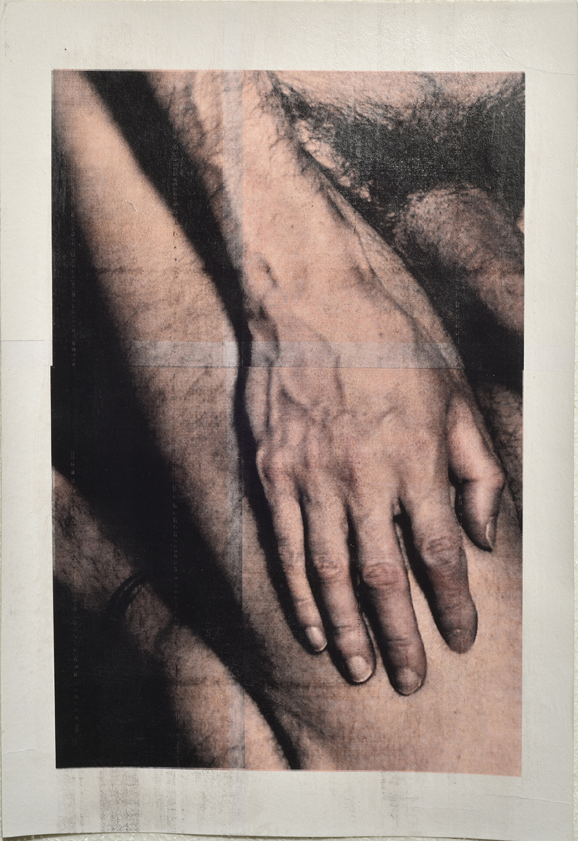 ethos pathos 13, doubled inkjet, laserprint, pigment and varnish on Hahnemuhle Bamboo, 33 x 48 cm