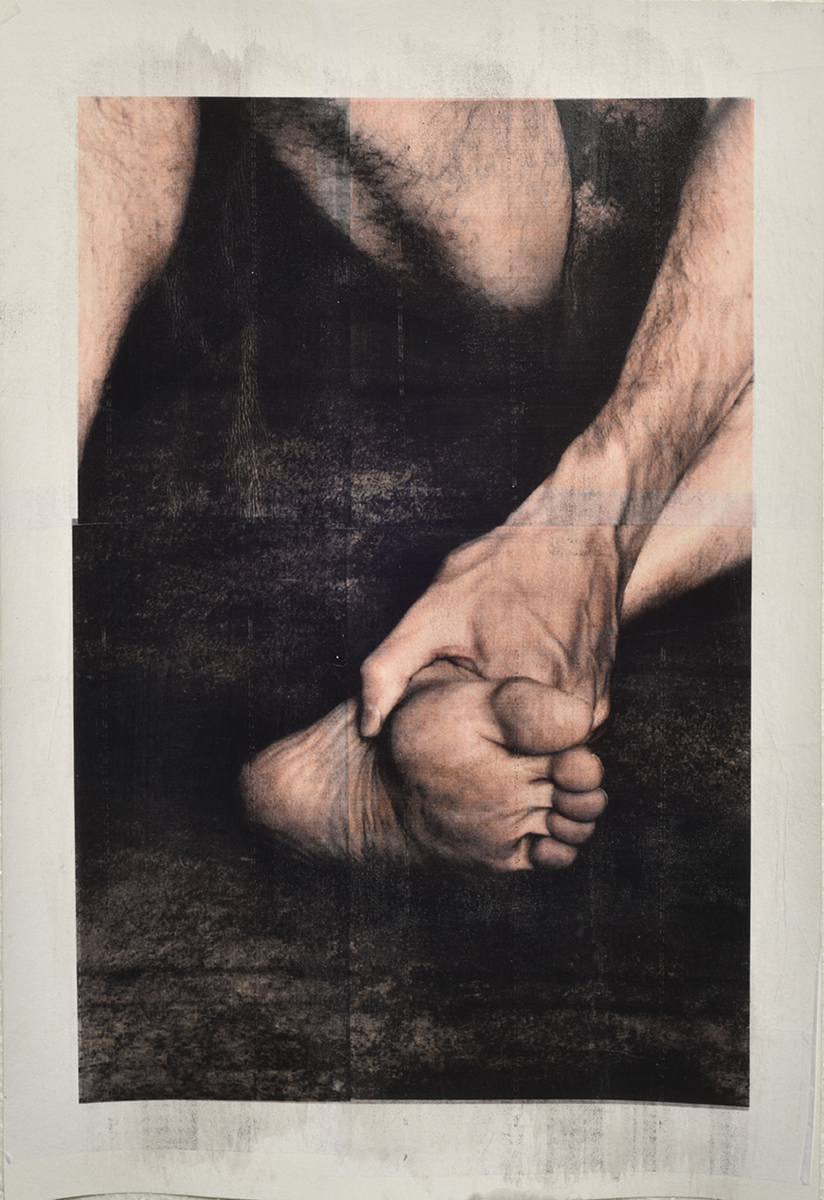 ethos pathos 22, doubled inkjet, laserprint, pigment and varnish on Hahnemuhle Bamboo, 33 x 48 cm